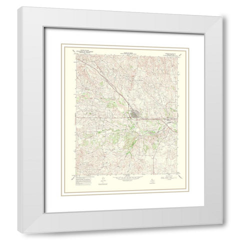 Lefors Texas Quad - USGS 1969 White Modern Wood Framed Art Print with Double Matting by USGS