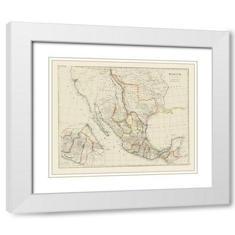 Early Texas - Mexico - Arrowsmith 1844 White Modern Wood Framed Art Print with Double Matting by Arrowsmith