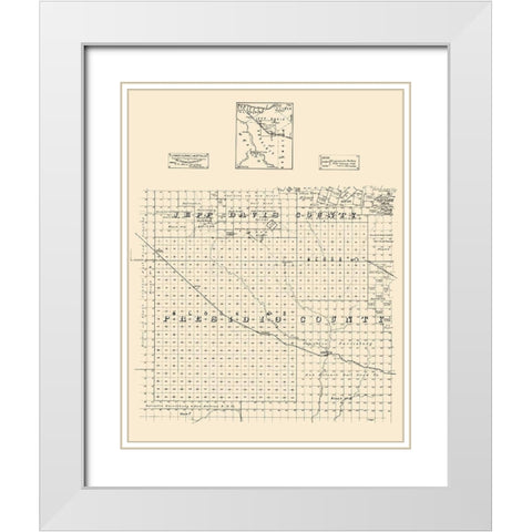 Jeff Davis County Presidio County Texas - Strauss 1894  White Modern Wood Framed Art Print with Double Matting by Strauss