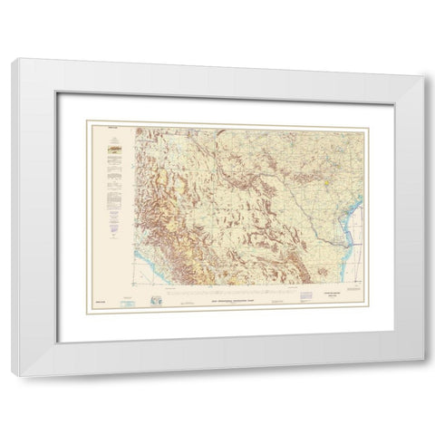 Lower Rio Grande New Mexico Texas Aeronautical Sht White Modern Wood Framed Art Print with Double Matting by USAF