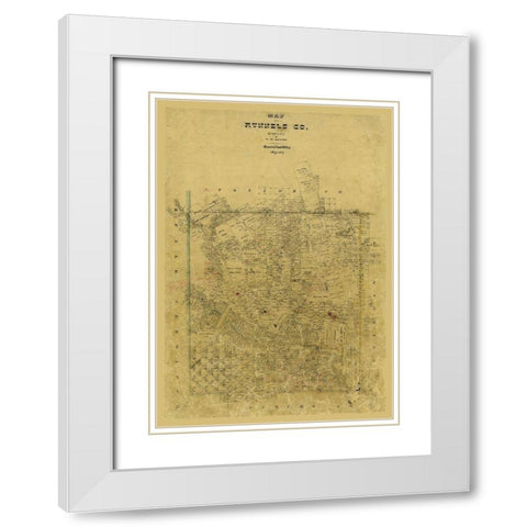 Runnels County Texas - Brown 1867  White Modern Wood Framed Art Print with Double Matting by Brown