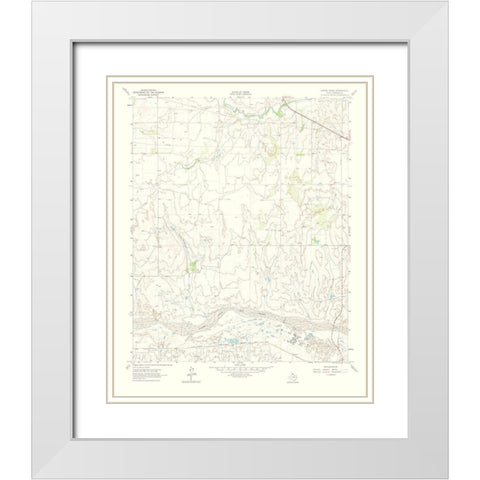 Spring Creek Texas Quad - USGS 1973 White Modern Wood Framed Art Print with Double Matting by USGS