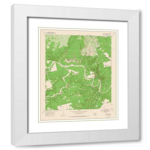 Tige Canyon Texas Quad - USGS 1969 White Modern Wood Framed Art Print with Double Matting by USGS