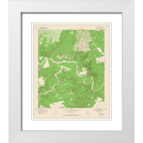 Tige Canyon Texas Quad - USGS 1969 White Modern Wood Framed Art Print with Double Matting by USGS