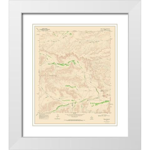 Toms Canyon Texas Quad - USGS 1968 White Modern Wood Framed Art Print with Double Matting by USGS