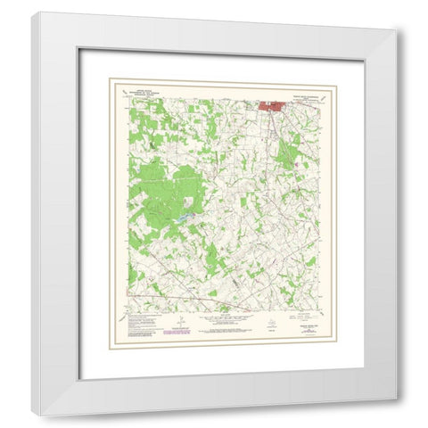 Teague South Texas Quad - USGS 1966 White Modern Wood Framed Art Print with Double Matting by USGS