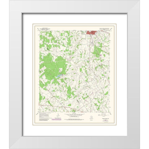 Teague South Texas Quad - USGS 1966 White Modern Wood Framed Art Print with Double Matting by USGS