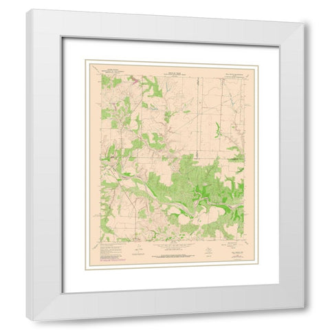 Tell South Texas Quad - USGS 1967 White Modern Wood Framed Art Print with Double Matting by USGS