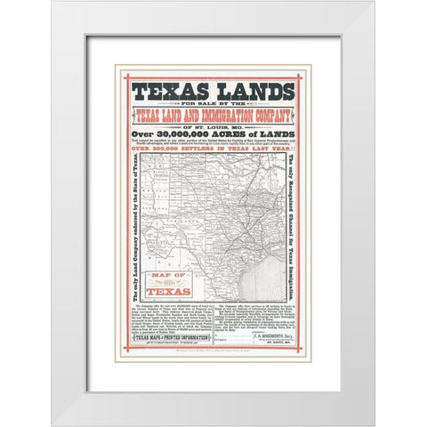 Texas Lands Sale - Woodworth  White Modern Wood Framed Art Print with Double Matting by Woodward