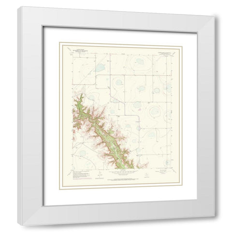 Thomas Ranch Texas Quad - USGS 1968 White Modern Wood Framed Art Print with Double Matting by USGS