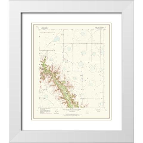 Thomas Ranch Texas Quad - USGS 1968 White Modern Wood Framed Art Print with Double Matting by USGS