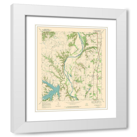 Thackerville Texas Oklahoma Quad - USGS 1968 White Modern Wood Framed Art Print with Double Matting by USGS