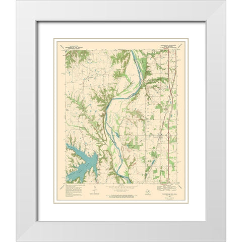 Thackerville Texas Oklahoma Quad - USGS 1968 White Modern Wood Framed Art Print with Double Matting by USGS