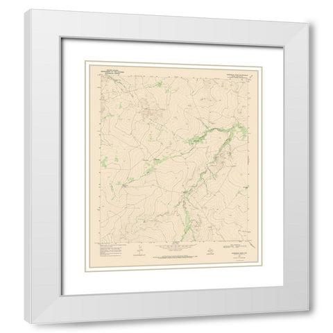 Three Mile Draw Texas Quad - USGS 1968 White Modern Wood Framed Art Print with Double Matting by USGS