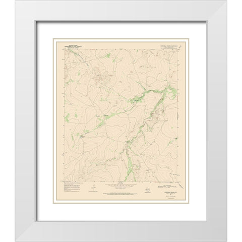Three Mile Draw Texas Quad - USGS 1968 White Modern Wood Framed Art Print with Double Matting by USGS