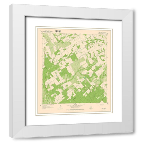 Three Oaks Texas Quad - USGS 1961 White Modern Wood Framed Art Print with Double Matting by USGS