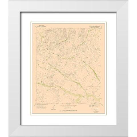 Two Mill Draw East Texas Quad - USGS 1973 White Modern Wood Framed Art Print with Double Matting by USGS