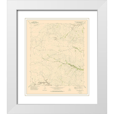 Two Mill Draw West Texas Quad - USGS 1973 White Modern Wood Framed Art Print with Double Matting by USGS