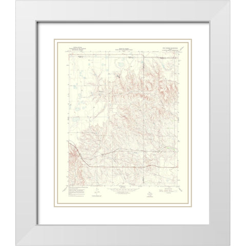 Tody School Texas Quad - USGS 1970 White Modern Wood Framed Art Print with Double Matting by USGS