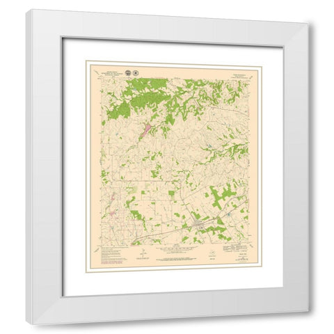 Tolar Texas Quad - USGS 1960 White Modern Wood Framed Art Print with Double Matting by USGS