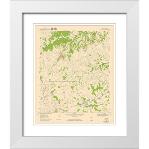 Tolar Texas Quad - USGS 1960 White Modern Wood Framed Art Print with Double Matting by USGS