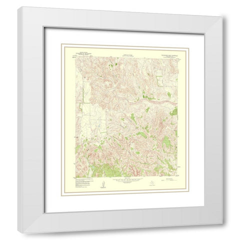 Troublesome Creek Texas Quad - USGS 1960 White Modern Wood Framed Art Print with Double Matting by USGS