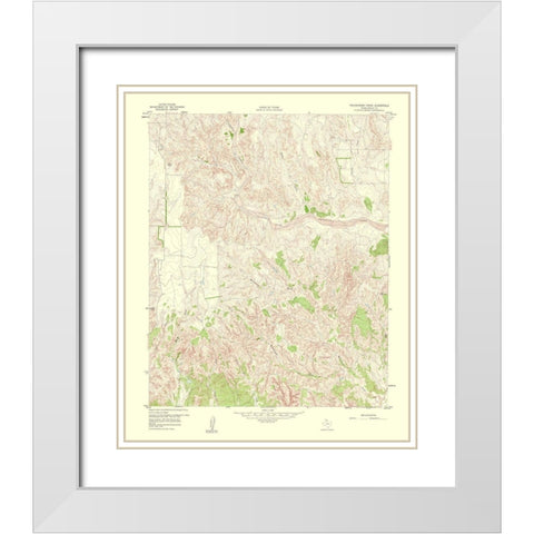 Troublesome Creek Texas Quad - USGS 1960 White Modern Wood Framed Art Print with Double Matting by USGS
