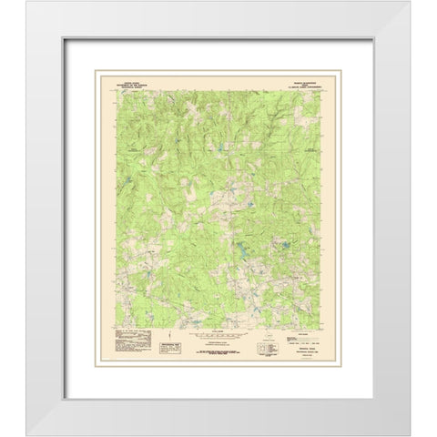 Trawick Texas Quad - USGS 1984 White Modern Wood Framed Art Print with Double Matting by USGS