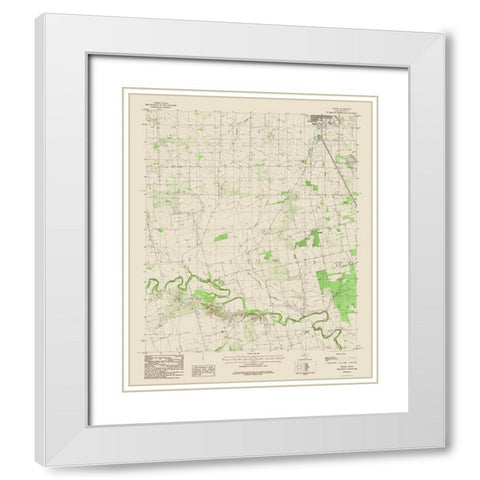 Truby Texas Quad - USGS 1984 White Modern Wood Framed Art Print with Double Matting by USGS