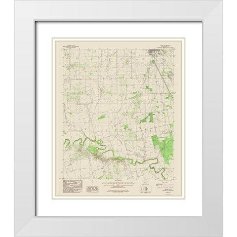 Truby Texas Quad - USGS 1984 White Modern Wood Framed Art Print with Double Matting by USGS