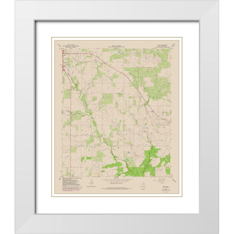 True Texas Quad - USGS 1964 White Modern Wood Framed Art Print with Double Matting by USGS
