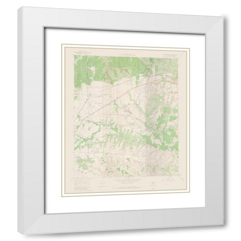 Tampico Siding Texas Quad - USGS 1967 White Modern Wood Framed Art Print with Double Matting by USGS