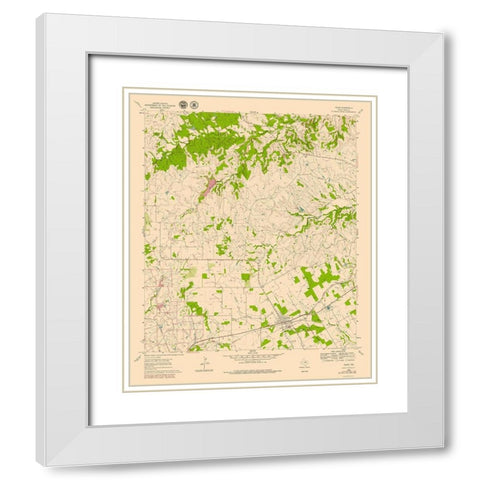 Tolar Texas Quad - USGS 1979 White Modern Wood Framed Art Print with Double Matting by USGS