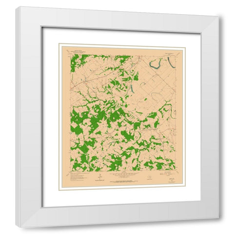 Tunis Texas Quad - USGS 1962 White Modern Wood Framed Art Print with Double Matting by USGS