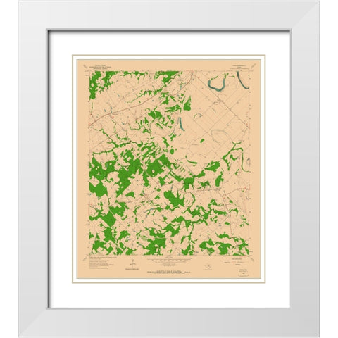 Tunis Texas Quad - USGS 1962 White Modern Wood Framed Art Print with Double Matting by USGS