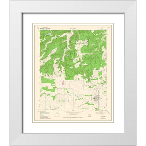 Turkey Texas Quad - USGS 1967 White Modern Wood Framed Art Print with Double Matting by USGS