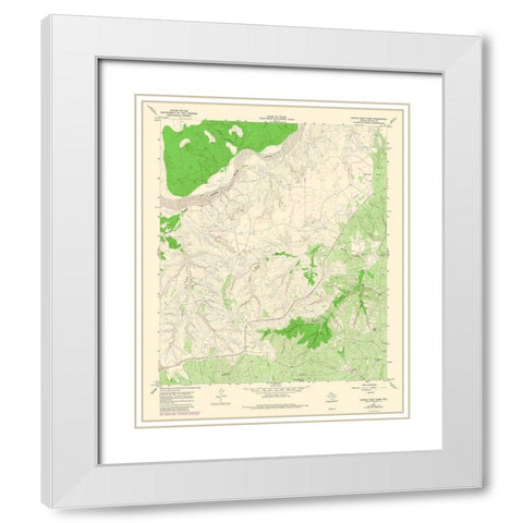 Turtle Hole Creek Texas Quad - USGS 1967 White Modern Wood Framed Art Print with Double Matting by USGS