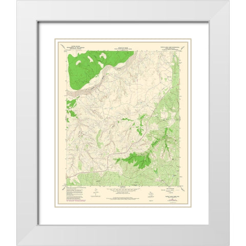 Turtle Hole Creek Texas Quad - USGS 1967 White Modern Wood Framed Art Print with Double Matting by USGS