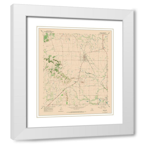 Tuscola Texas Quad - USGS 1967 White Modern Wood Framed Art Print with Double Matting by USGS