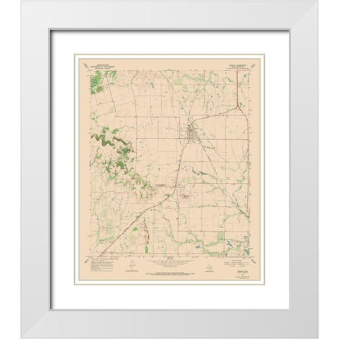 Tuscola Texas Quad - USGS 1967 White Modern Wood Framed Art Print with Double Matting by USGS