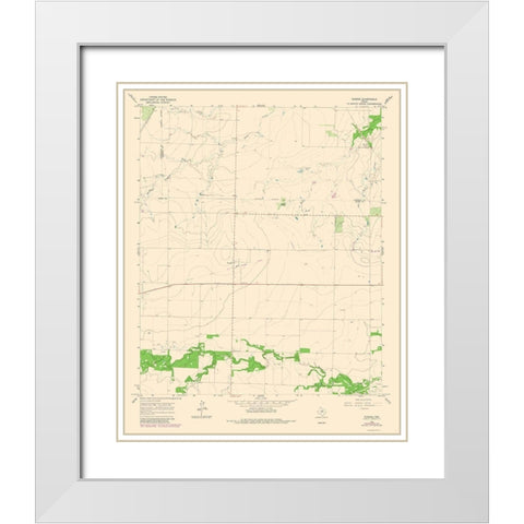 Tuxedo Texas Quad - USGS 1965 White Modern Wood Framed Art Print with Double Matting by USGS