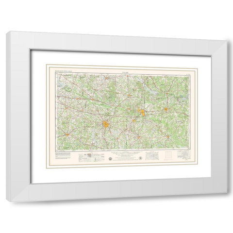 Tyler Texas Quad - USGS 1956 White Modern Wood Framed Art Print with Double Matting by USGS