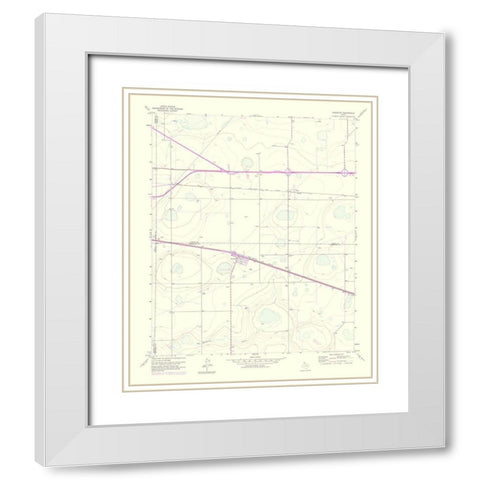 Washburn Texas Quad - USGS 1975 White Modern Wood Framed Art Print with Double Matting by USGS