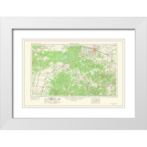 Wichita Falls Texas Oklahoma Quad - USGS 1966 White Modern Wood Framed Art Print with Double Matting by USGS