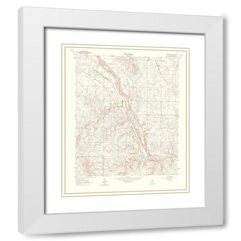 Wheeler Southeast Texas Quad - USGS 1965 White Modern Wood Framed Art Print with Double Matting by USGS