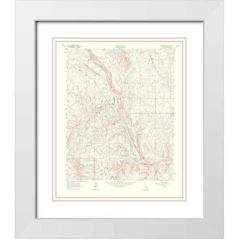 Wheeler Southeast Texas Quad - USGS 1965 White Modern Wood Framed Art Print with Double Matting by USGS