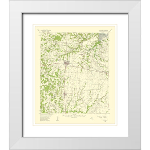 Whitesboro Texas Quad - USGS 1959 White Modern Wood Framed Art Print with Double Matting by USGS