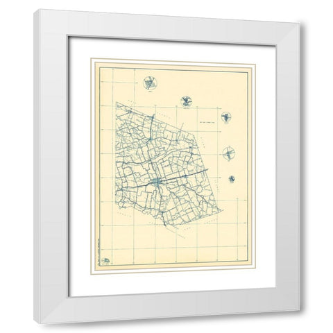 Williamson Texas 2 of 2 - Highway Dept 1936 White Modern Wood Framed Art Print with Double Matting by Highway Dept