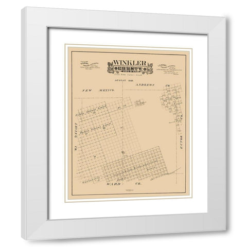Winkler County Texas - Hall 1889  White Modern Wood Framed Art Print with Double Matting by Hall