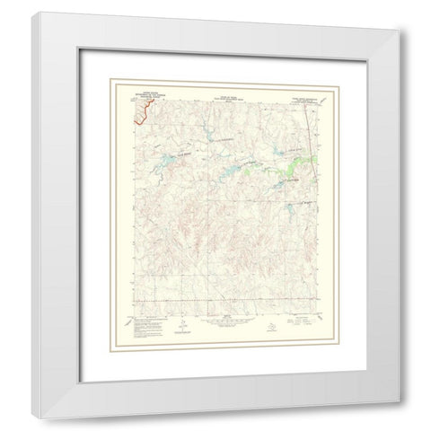 Young Ranch Texas Quad - USGS 1969 White Modern Wood Framed Art Print with Double Matting by USGS